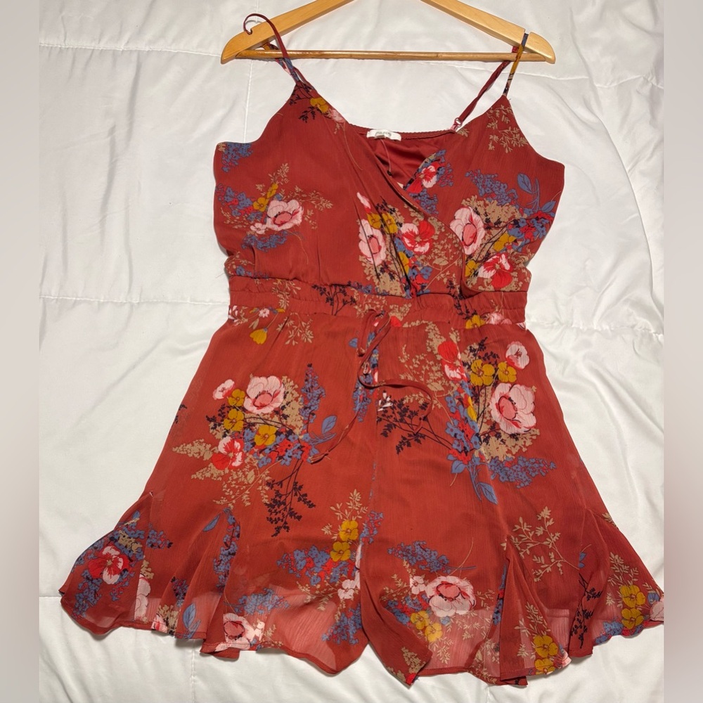 Maurices Terracotta Floral Romper